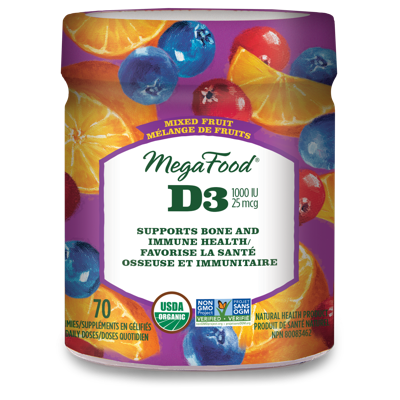 D3 Wellness (1000IU) - Mixed Fruit Gummies - 70ct SHORT-DATED (Expiry: 2027-01-31)