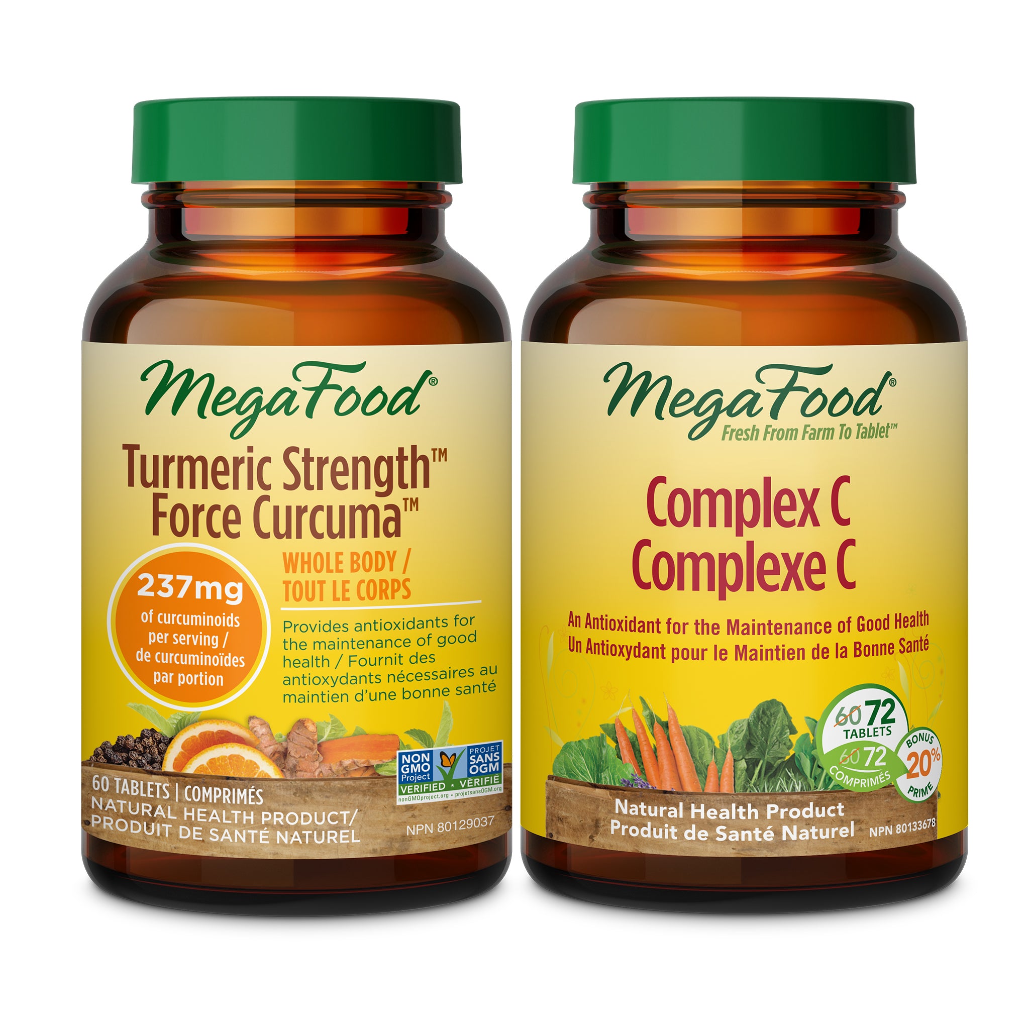 Curcuma Strength (60 comprimés) + Complexe C (72 comprimés)