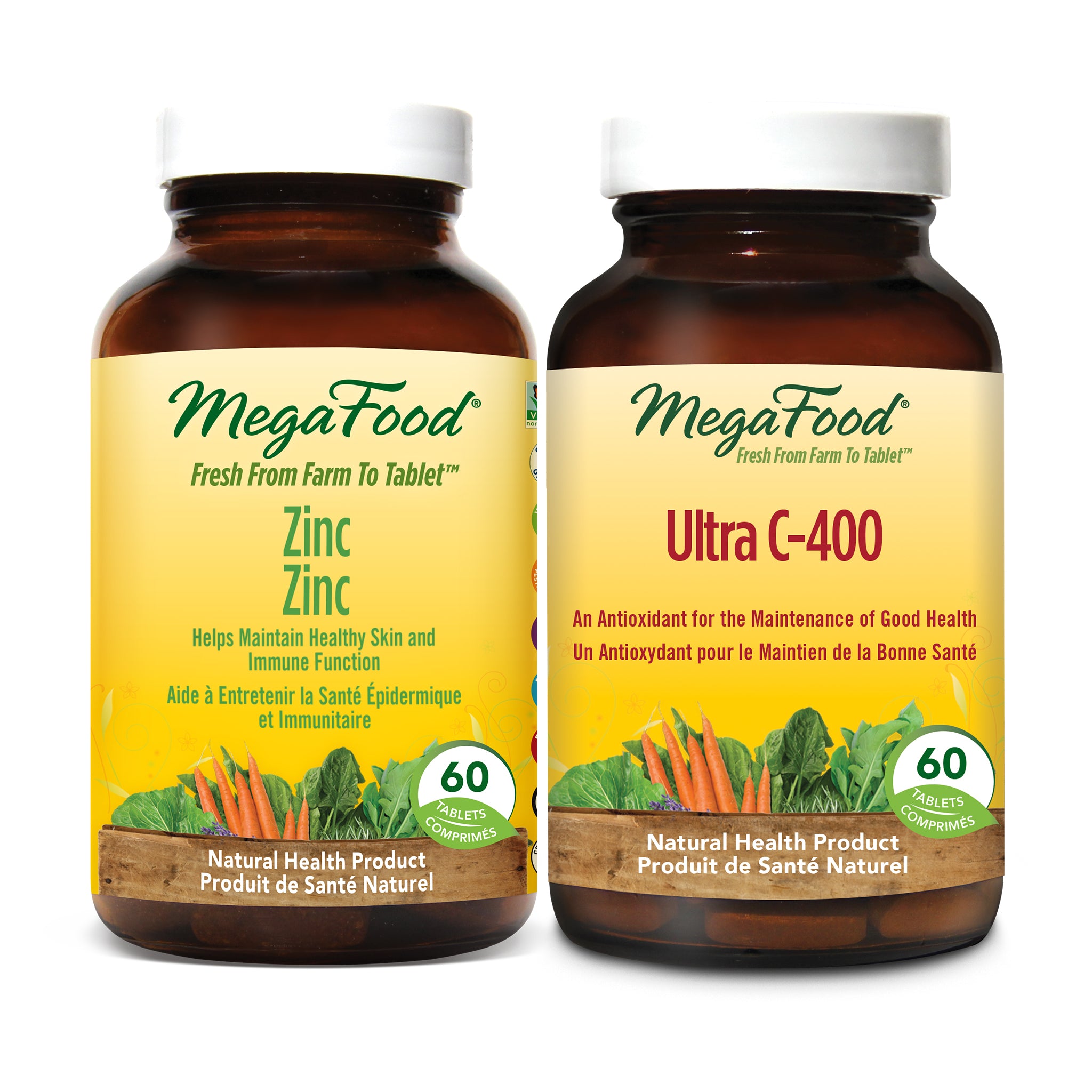 Zinc (60 comprimés) + Ultra C-400 (60 comprimés)