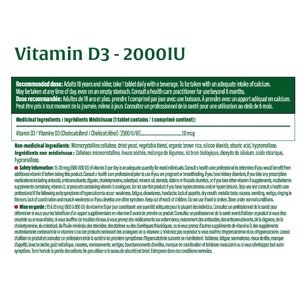 Vitamine D3 (72 comprimés) + Zinc (60 comprimés)