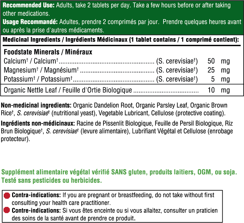 Calcium, magnésium et potassium