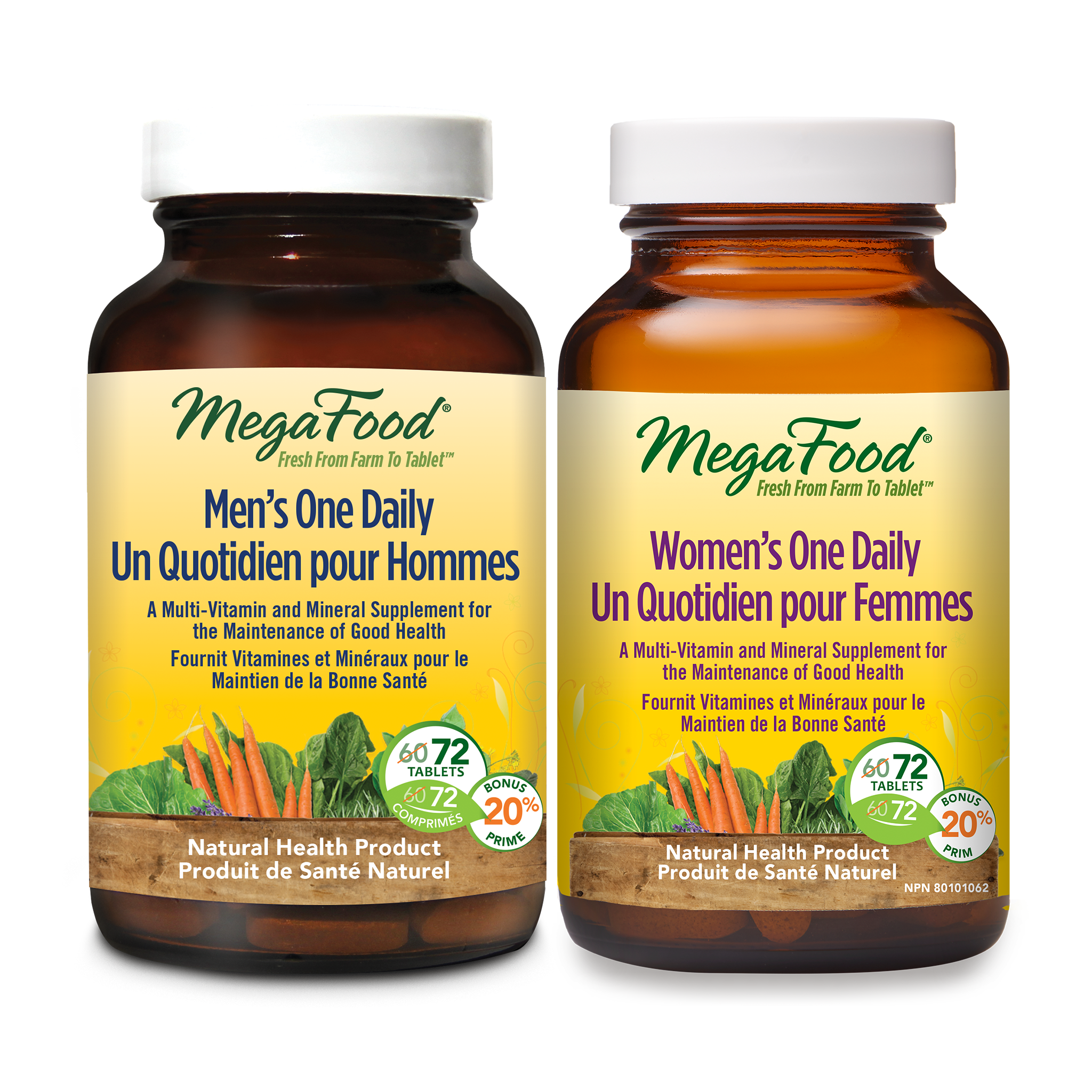 Men’s One Daily (72 Tablets) + Women's One Daily (72 Tablets)