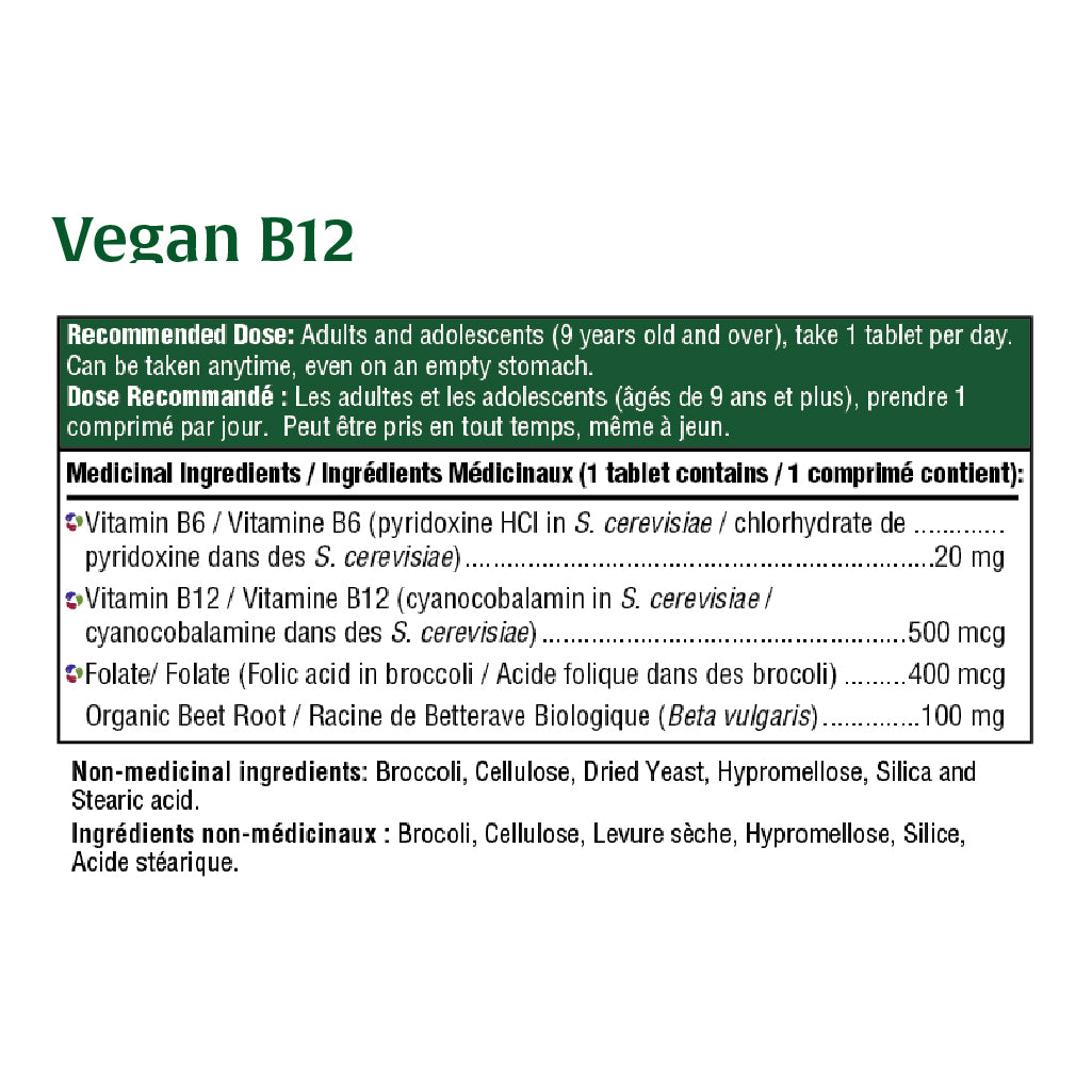Vitamine B12 végétalienne (30 comprimés) + complexe B équilibré (72 comprimés)